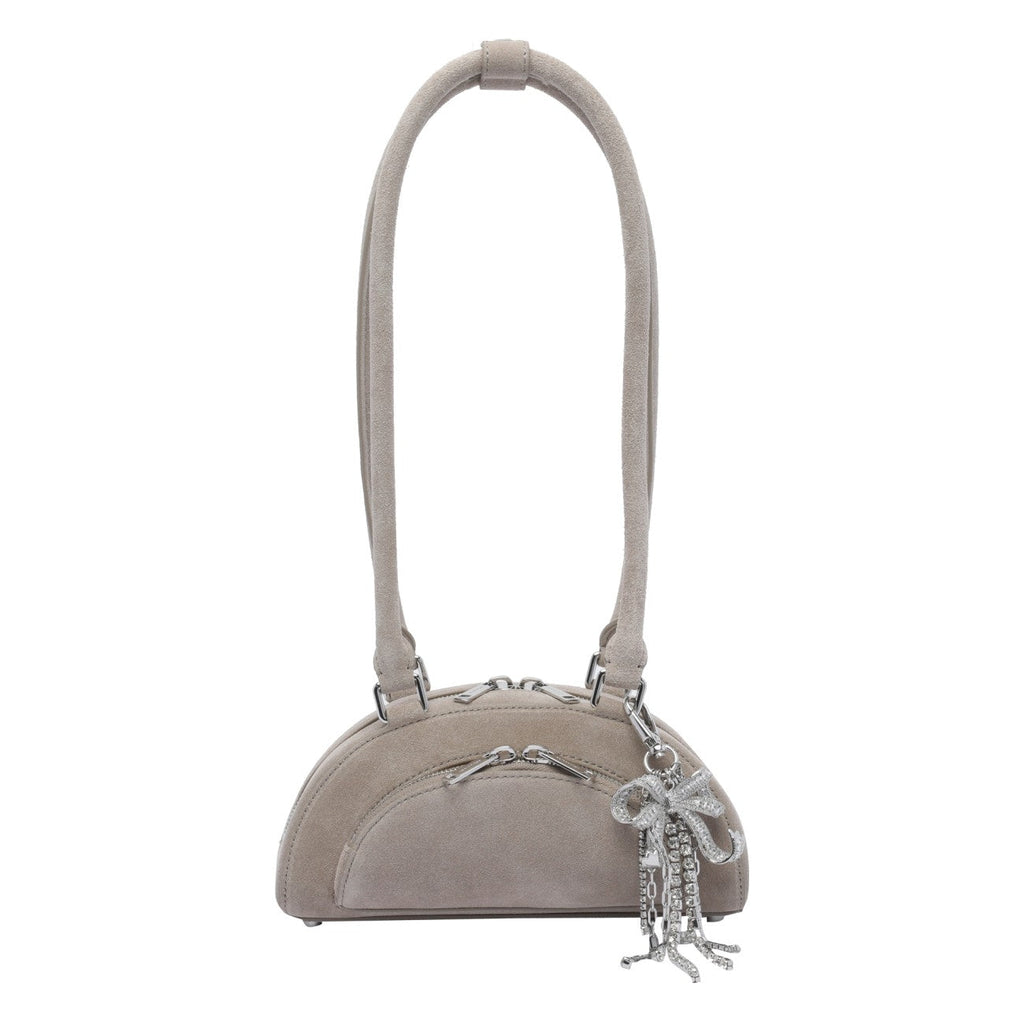 Self Portrait Women Mini Suede Bow Charm Shoulder Bag