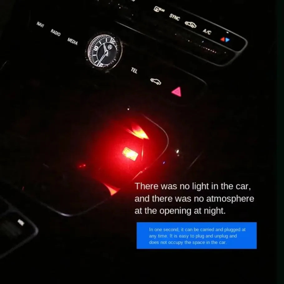 Mini USB LED Ambient Car Interior Light - Portable Neon Decorative Lamp, Universal Plug & Play - PhishStones Products