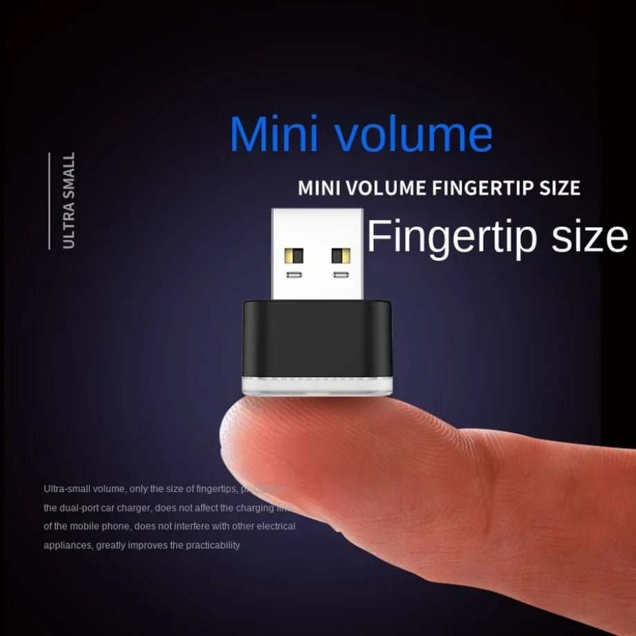 Mini USB LED Ambient Light for Car Interior - Portable Plug & Play Neon Decorative Lamp - PhishStones Products