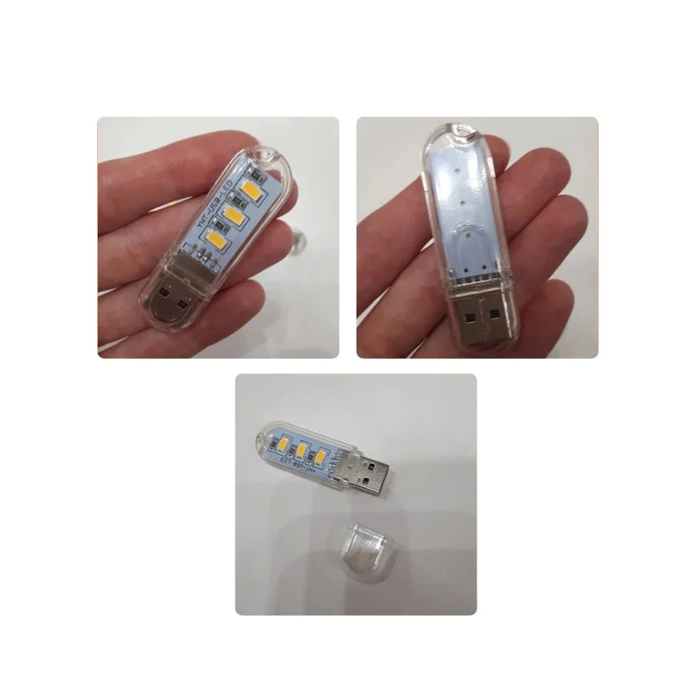 Mini USB LED Book Light – 3/8/24 LED Ultra Bright RGB Portable Reading Lamp for Power Bank, Laptop & Notebook - PhishStones Products