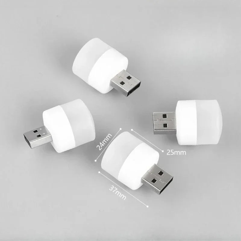 Mini USB Night Light 3 - 5 Pack Warm & White LED Reading Light USB Plug - In Portable Eye Protection Lamp - PhishStones Products