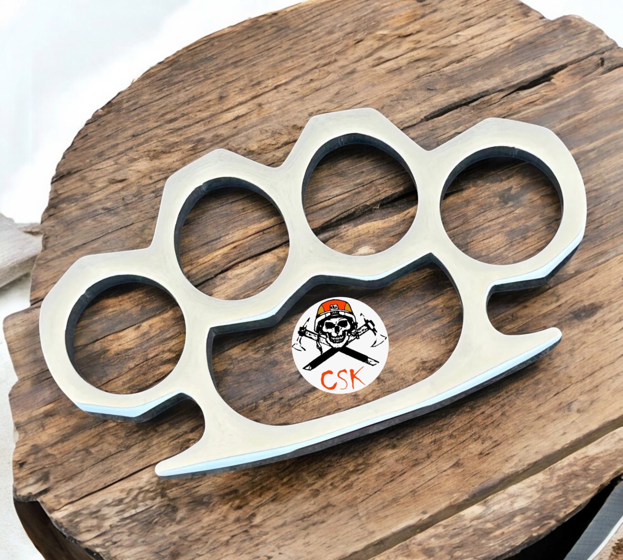 Mirror Polish Stainless Steel Knuckle With Leather Case - PhishStones Products