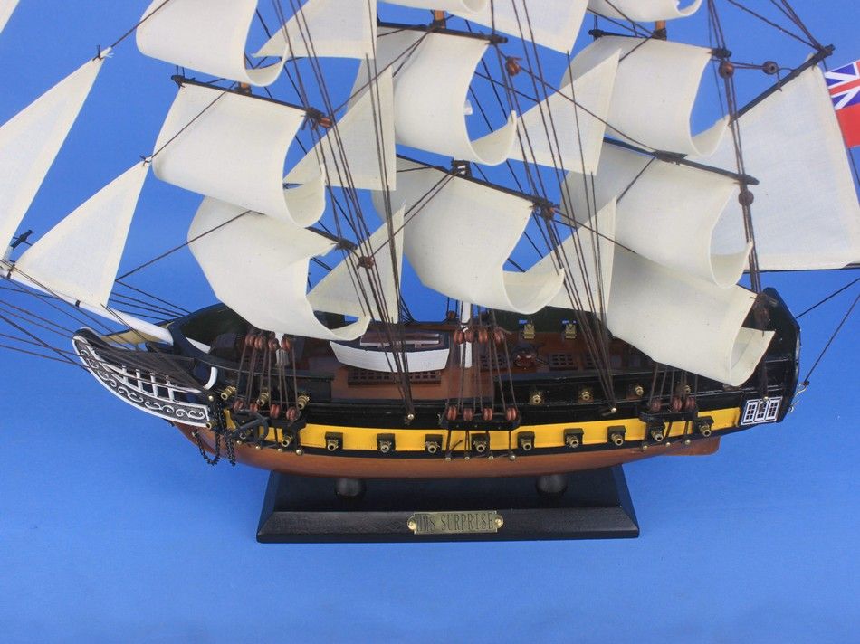 Wooden HMS Surprise Master and Commander Model Ship 24""