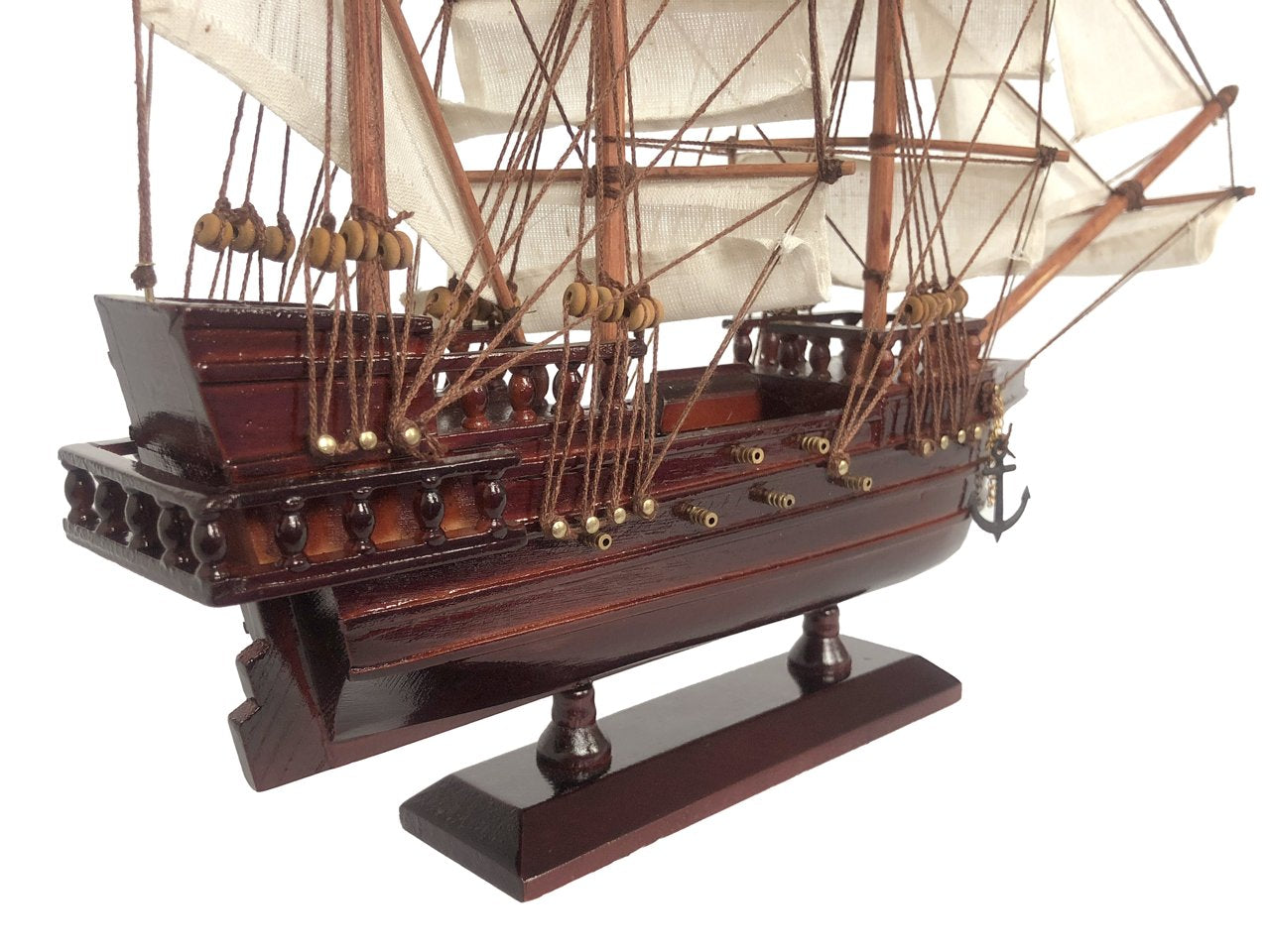 Wooden Whydah Gally White Sails Pirate Ship Model 20""