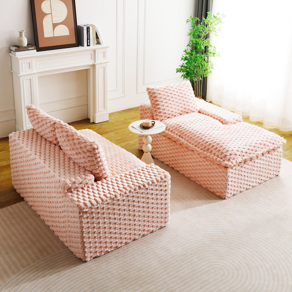 Modular Sofa, Convertible Twin Seat With Chaise Lounge - PhishStones Products