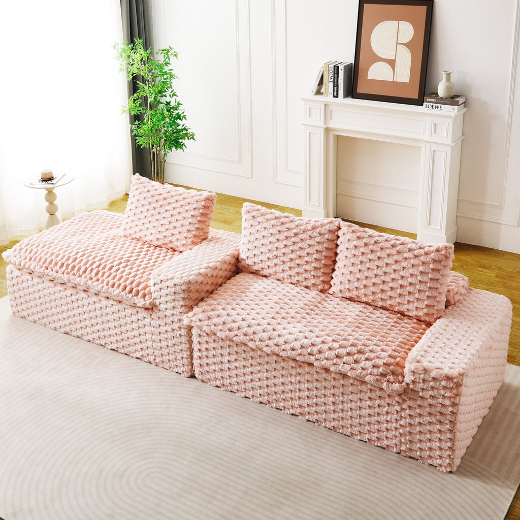 Modular Sofa, Convertible Twin Seat With Chaise Lounge - PhishStones Products