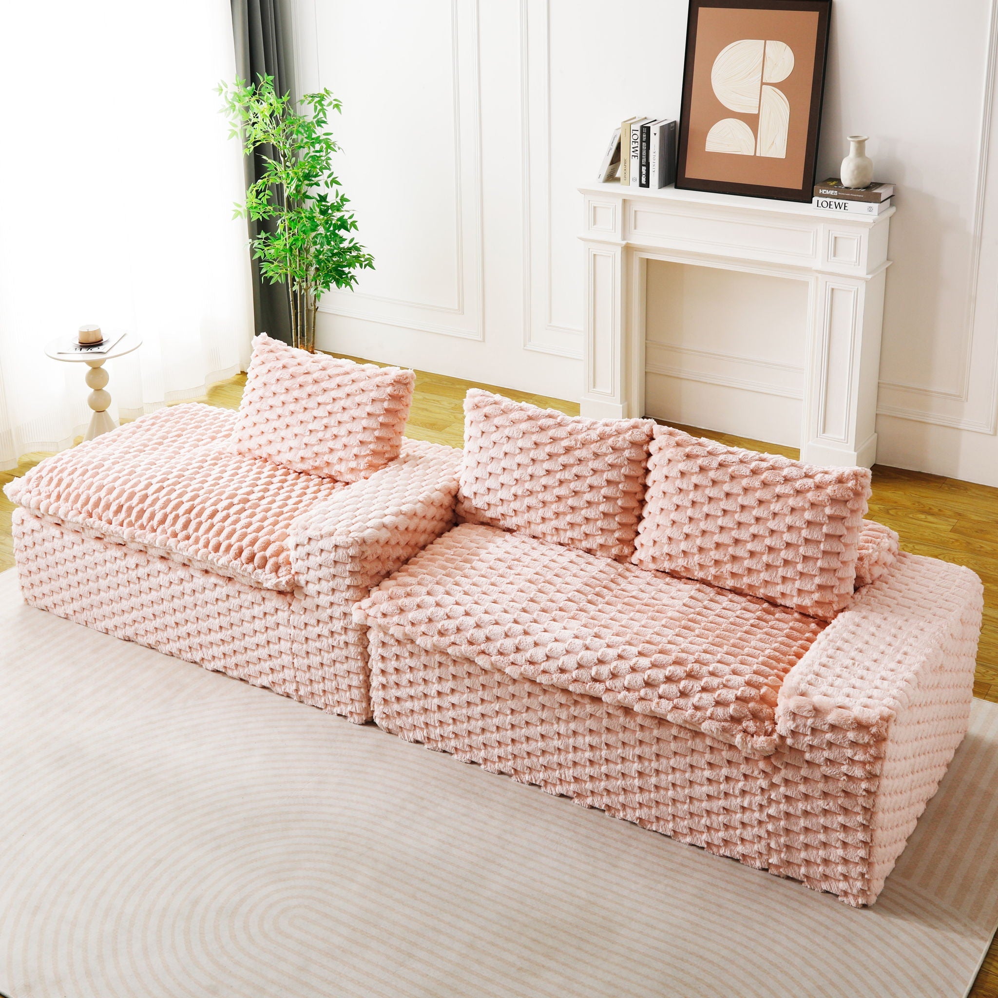 Modular Sofa, Convertible Twin Seat With Chaise Lounge - PhishStones Products