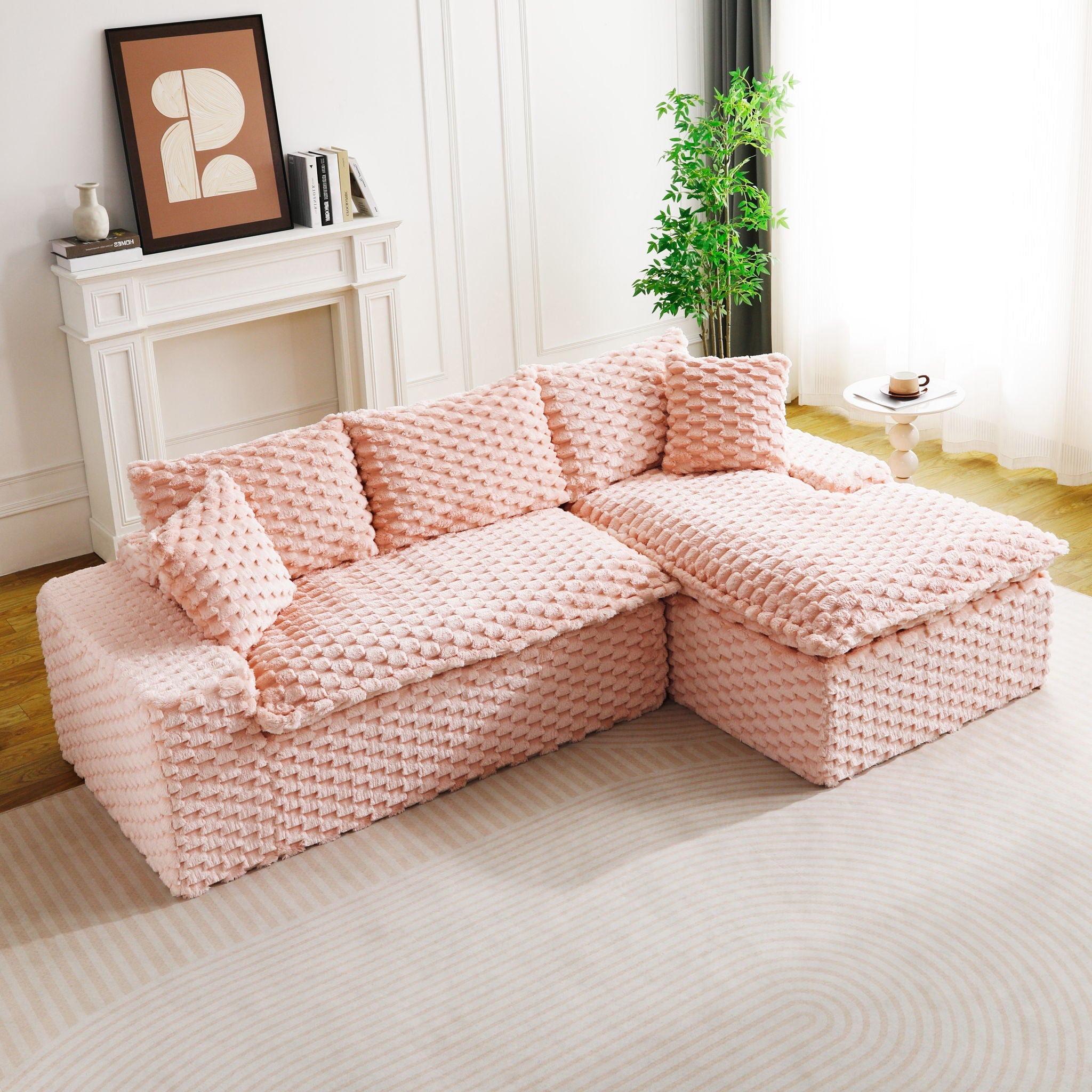 Modular Sofa, Convertible Twin Seat With Chaise Lounge - PhishStones Products