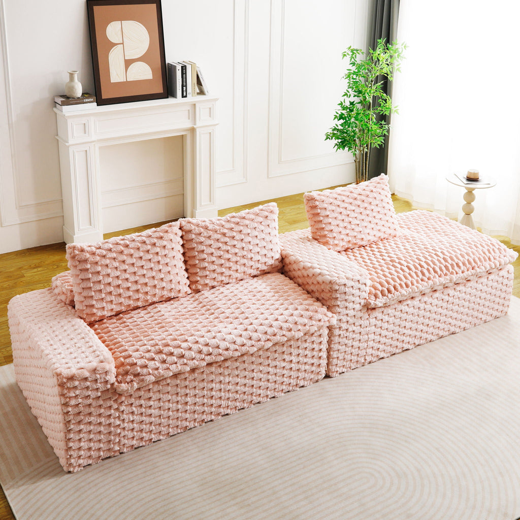 Modular Sofa, Convertible Twin Seat With Chaise Lounge - PhishStones Products