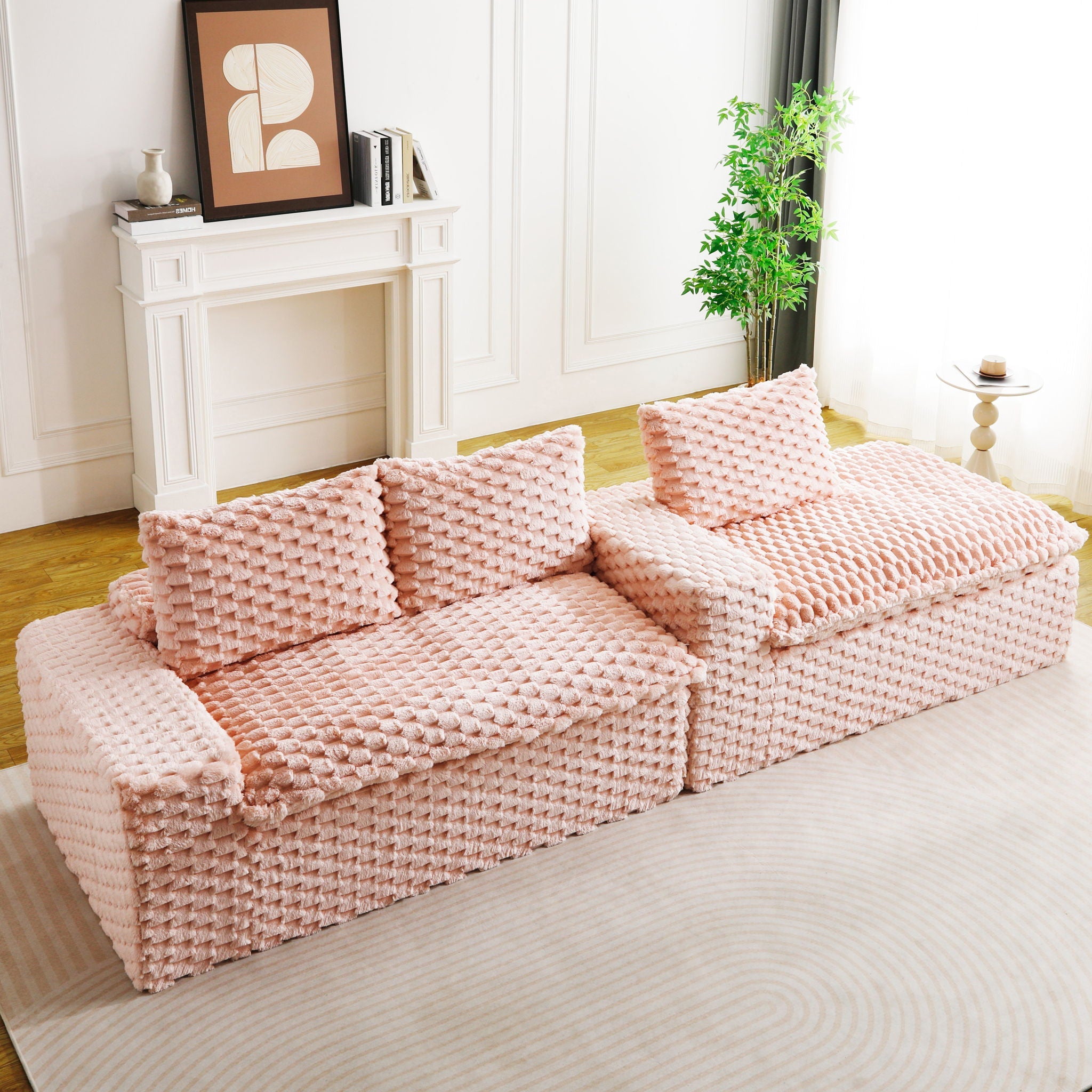 Modular Sofa, Convertible Twin Seat With Chaise Lounge - PhishStones Products
