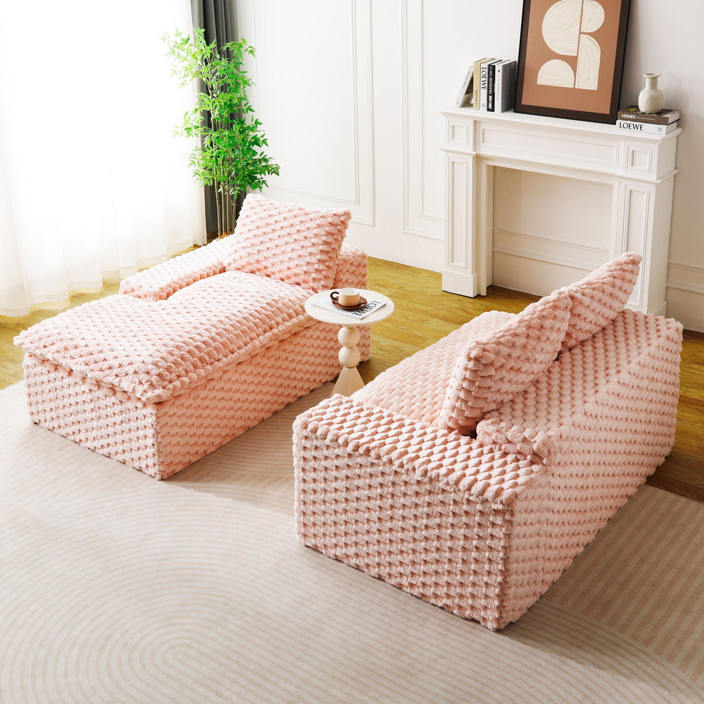 Modular Sofa, Convertible Twin Seat With Chaise Lounge - PhishStones Products