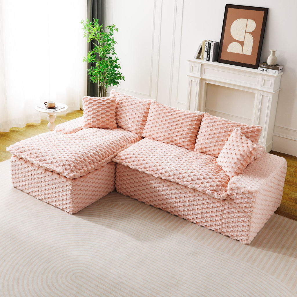 Modular Sofa, Convertible Twin Seat With Chaise Lounge - PhishStones Products