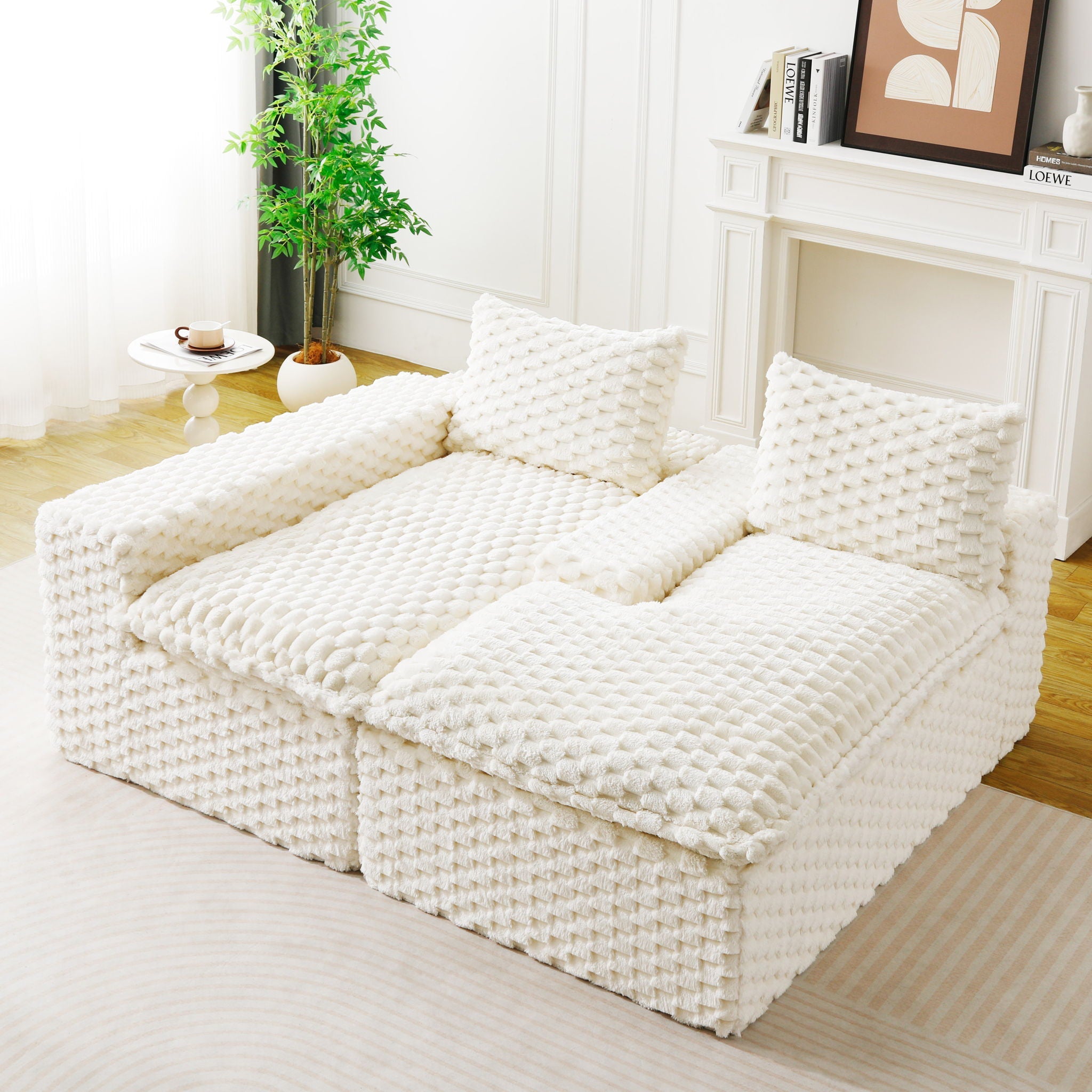 Modular Sofa, Convertible Twin Seat With Chaise Lounge - PhishStones Products