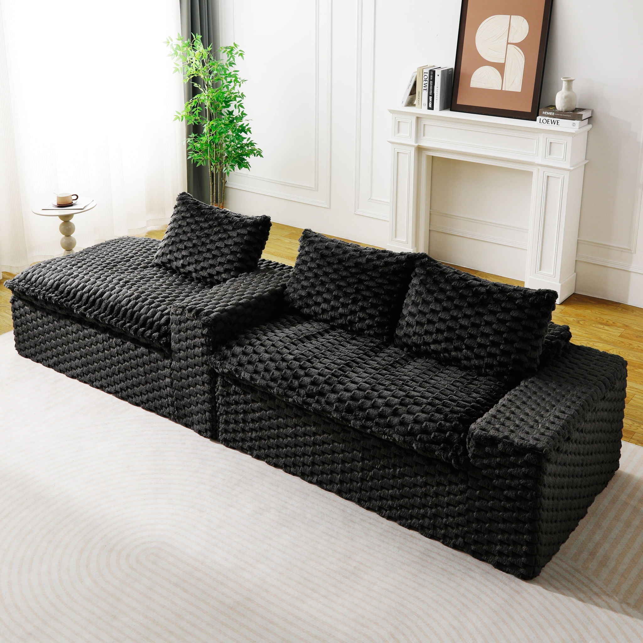 Modular Sofa, Convertible Twin Seat With Chaise Lounge - PhishStones Products