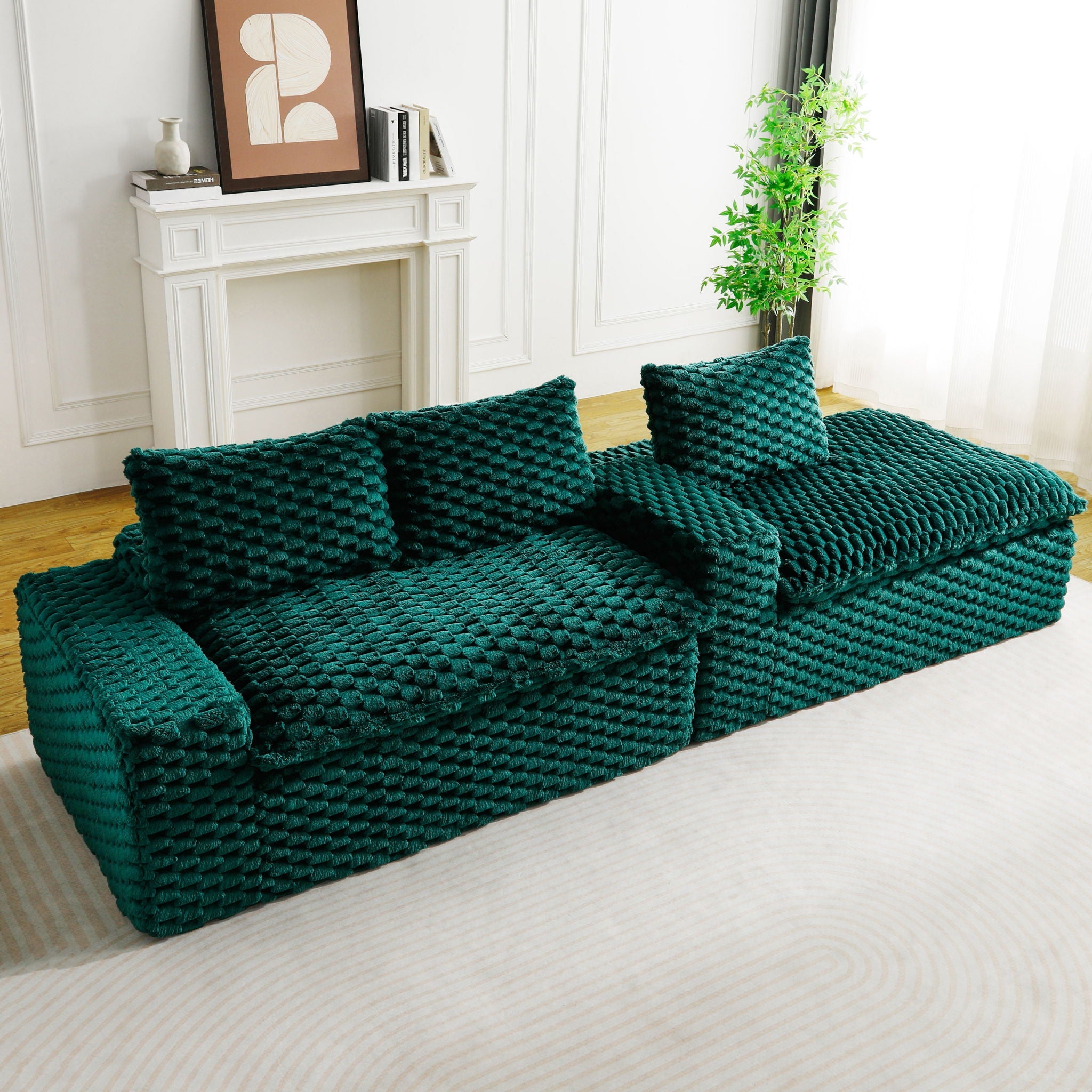 Modular Sofa, Convertible Twin Seat With Chaise Lounge - PhishStones Products