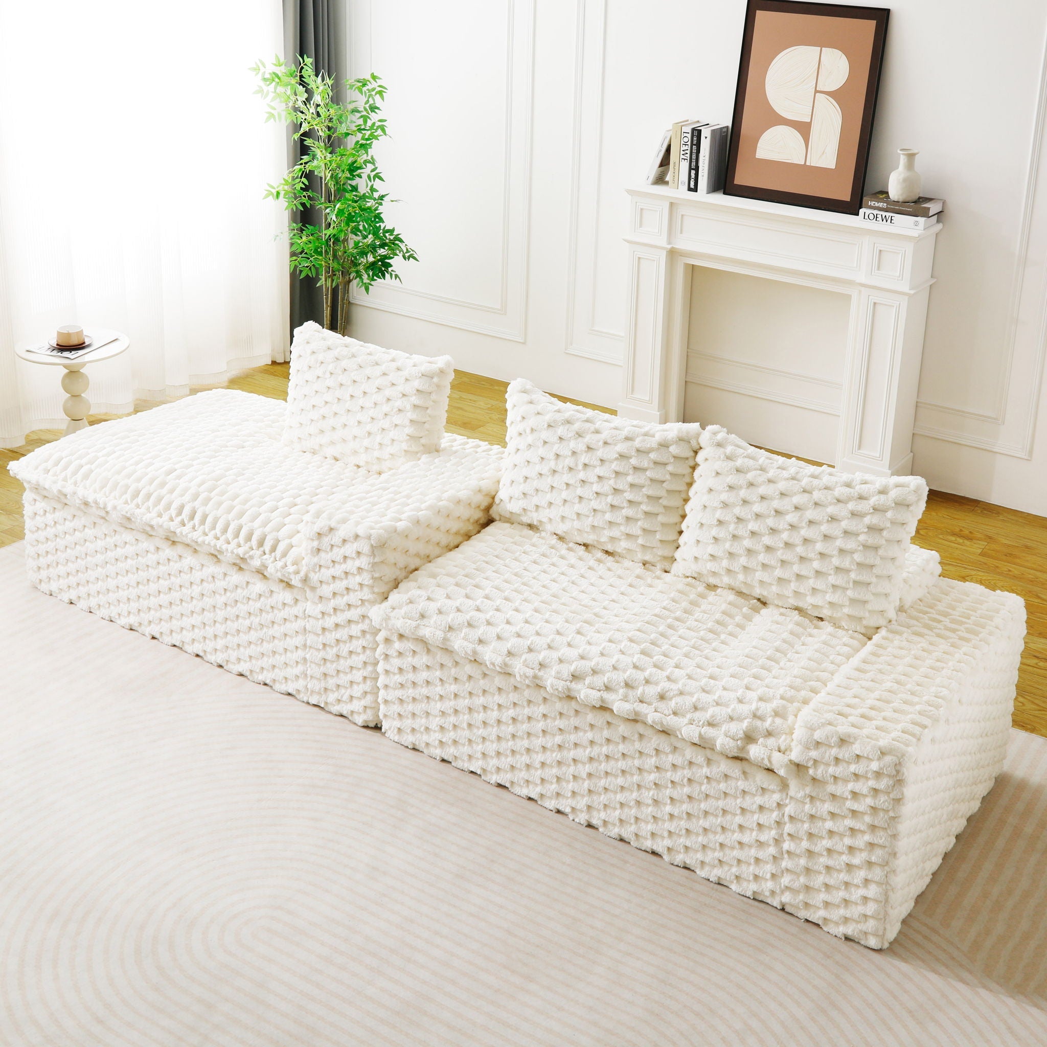 Modular Sofa, Convertible Twin Seat With Chaise Lounge - PhishStones Products