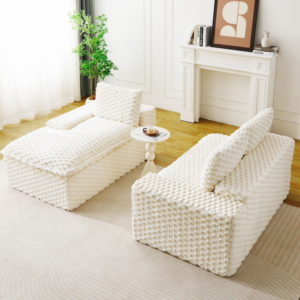Modular Sofa, Convertible Twin Seat With Chaise Lounge - PhishStones Products