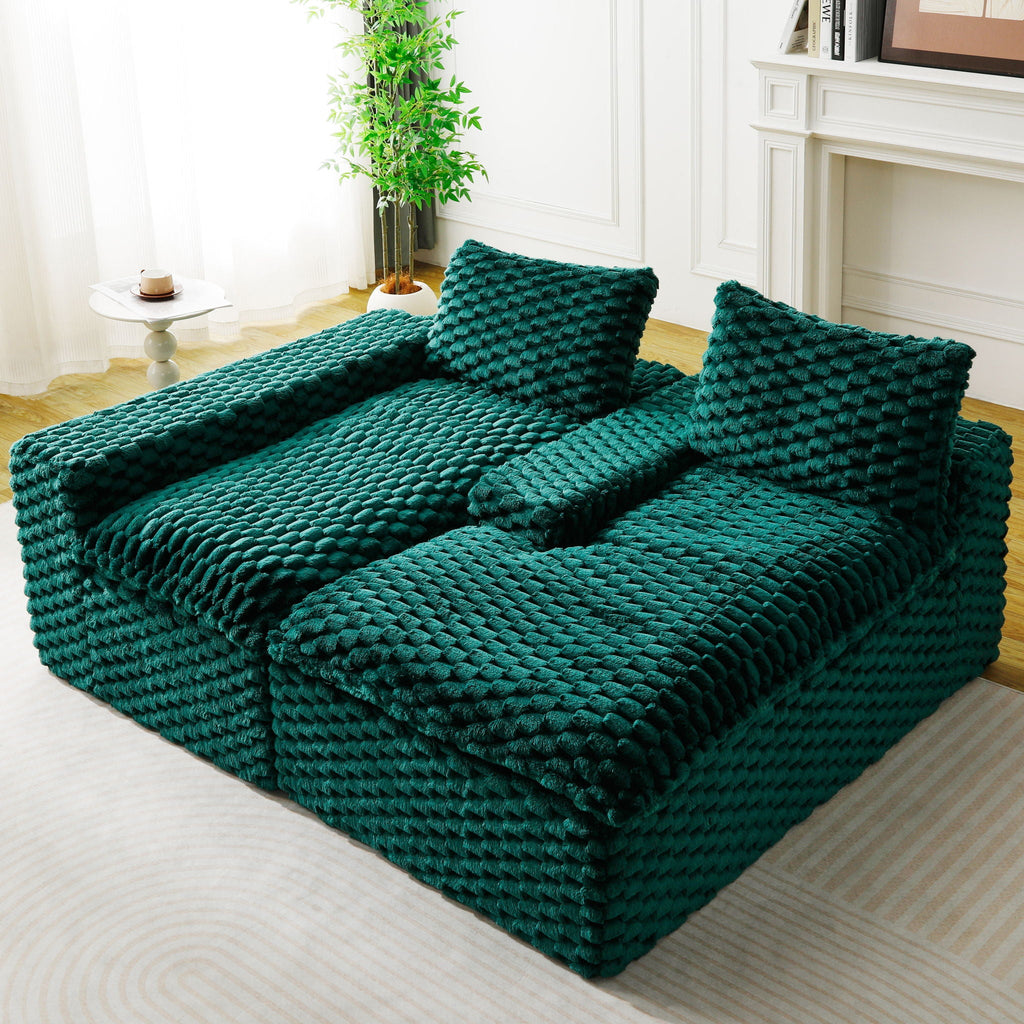 Modular Sofa, Convertible Twin Seat With Chaise Lounge - PhishStones Products
