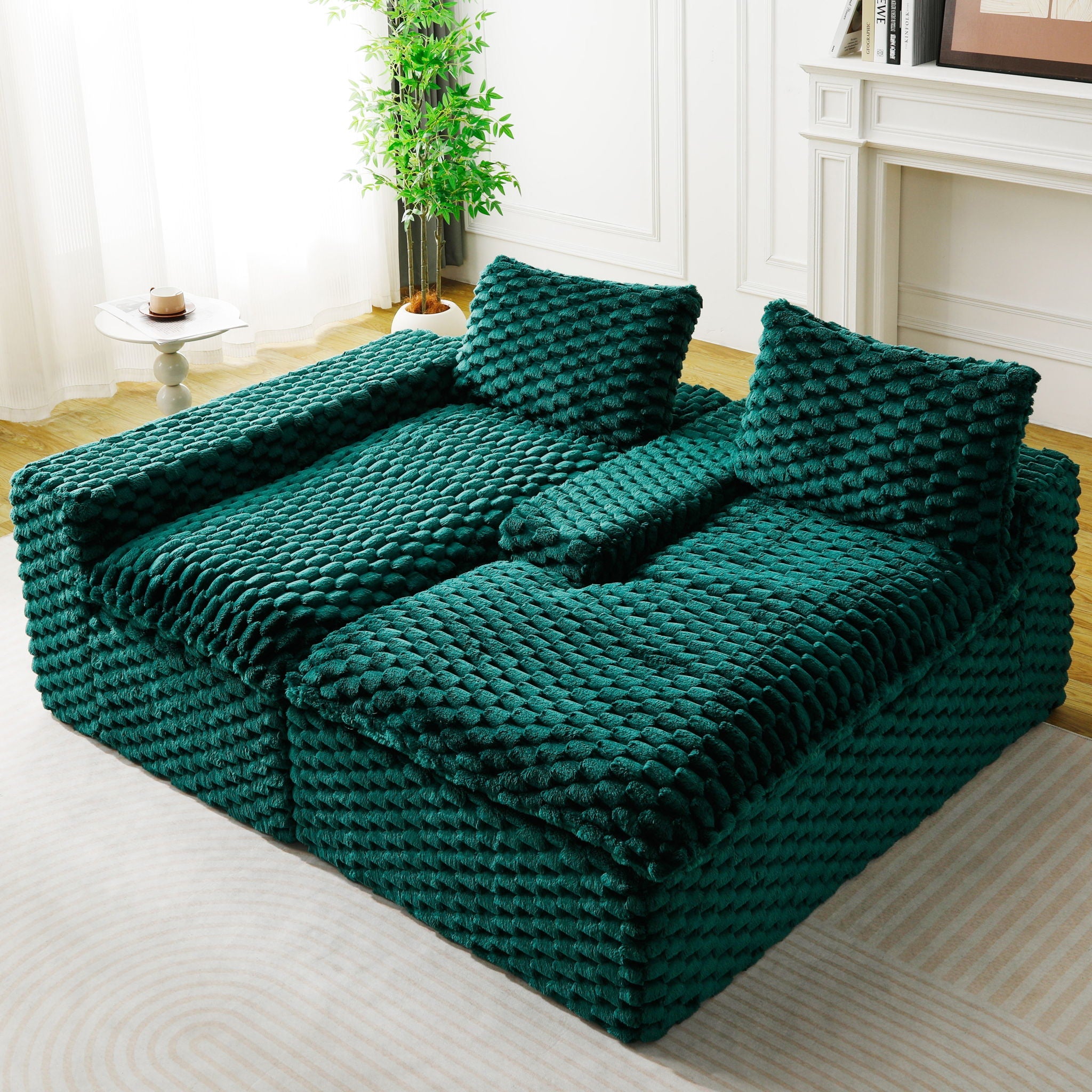 Modular Sofa, Convertible Twin Seat With Chaise Lounge - PhishStones Products