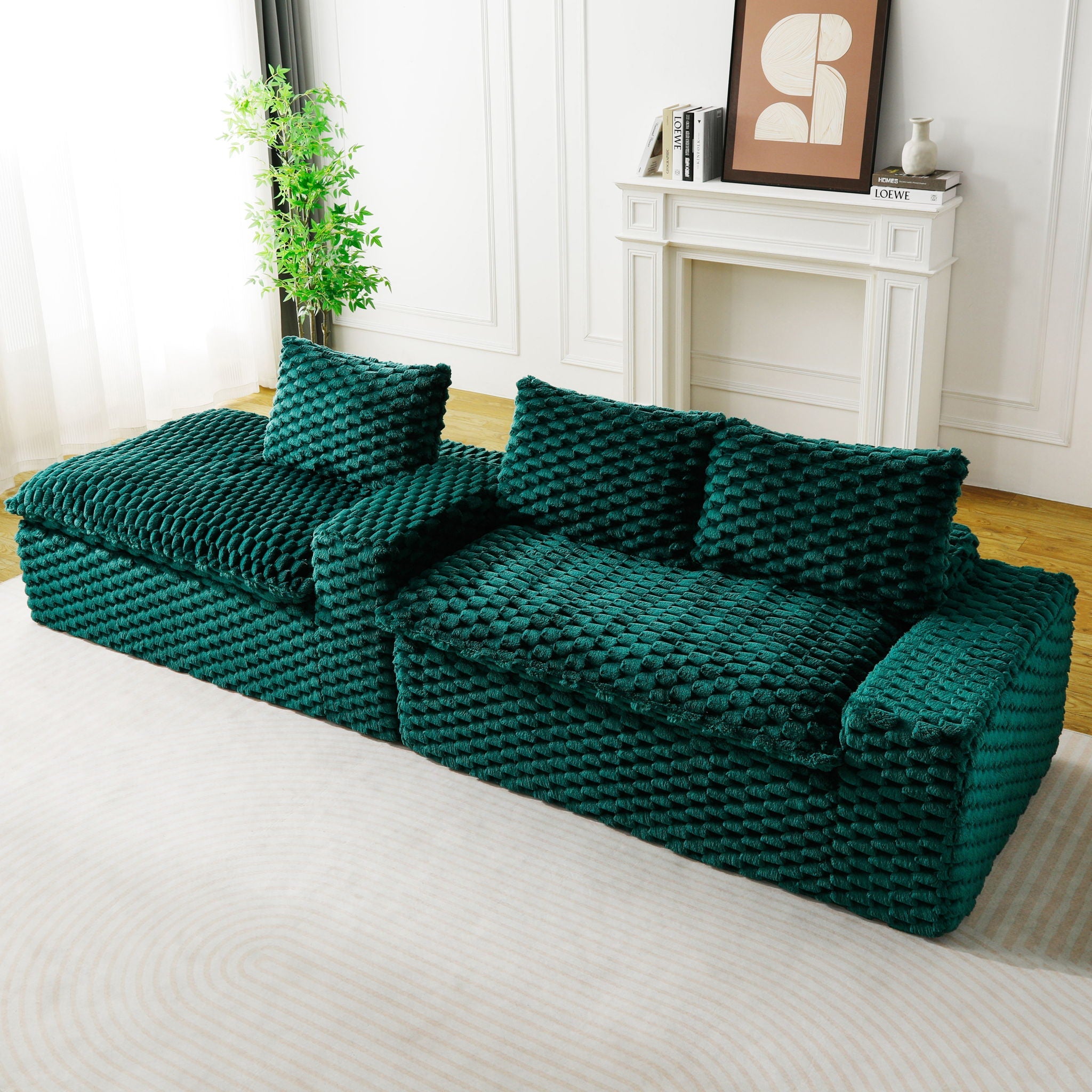 Modular Sofa, Convertible Twin Seat With Chaise Lounge - PhishStones Products