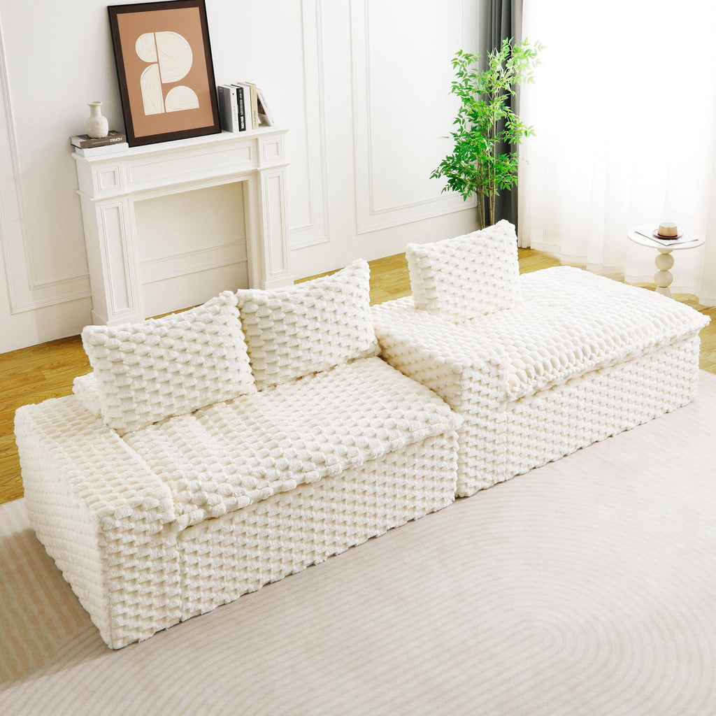 Modular Sofa, Convertible Twin Seat With Chaise Lounge - PhishStones Products