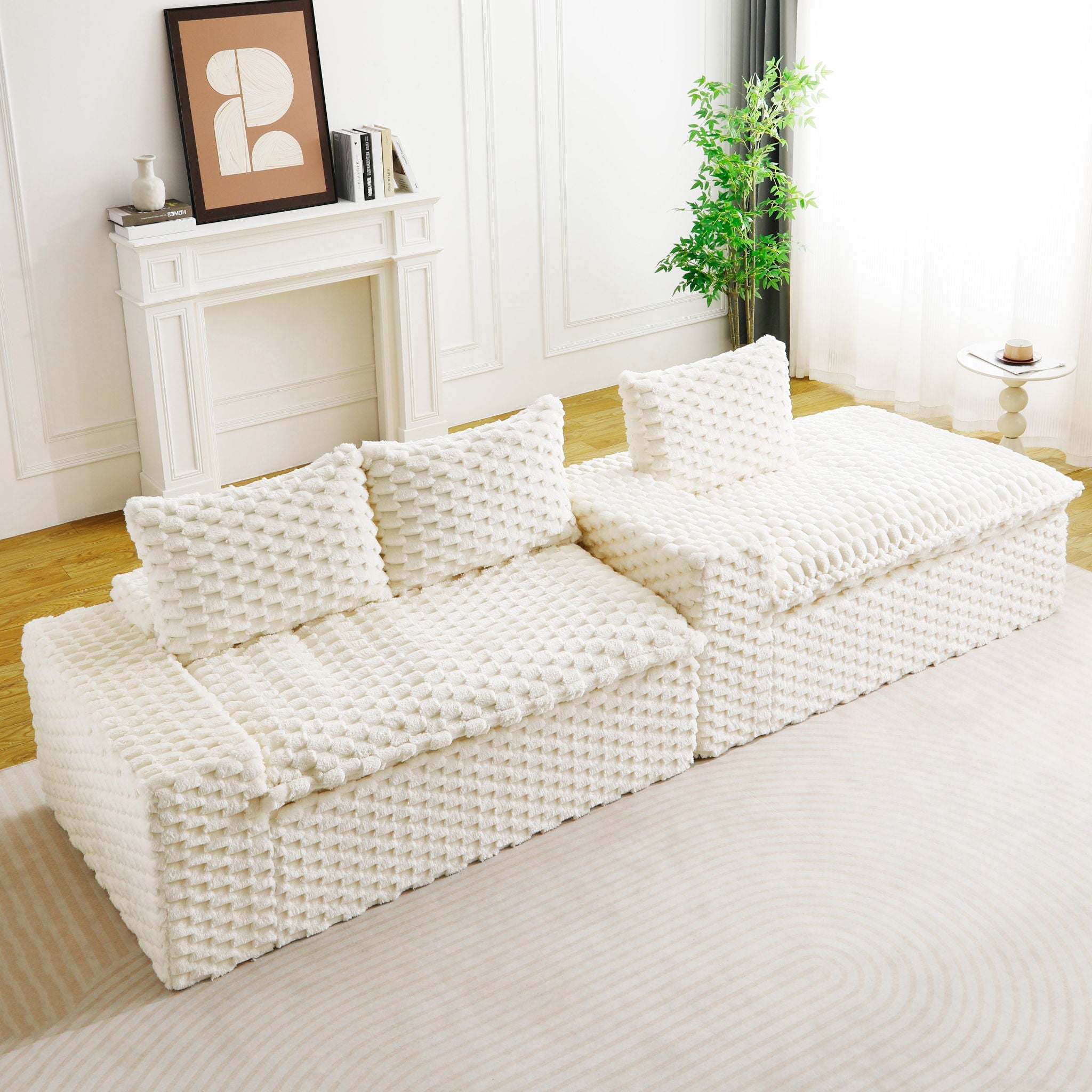 Modular Sofa, Convertible Twin Seat With Chaise Lounge - PhishStones Products