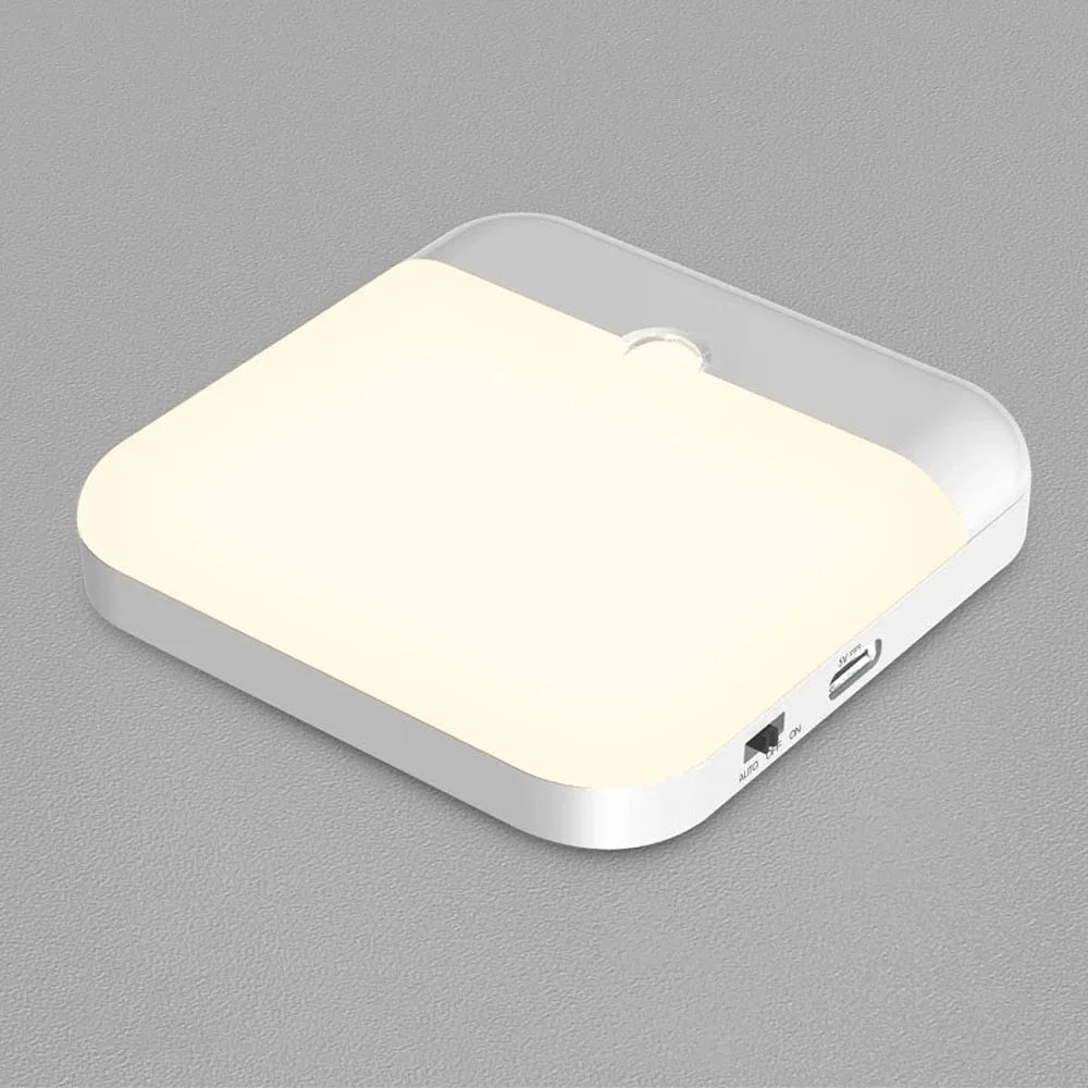 Motion Sensor LED Night Light - USB Rechargeable Square Lamp for Bedroom, Kitchen, Stairway, Hallway, Wardrobe & Cupboard - PhishStones Products