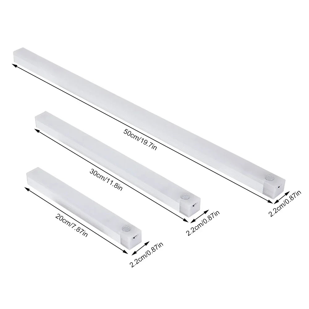 Motion Sensor Rechargeable LED Light for Closet Cabinet Wardrobe, Wireless Under - Cabinet Night Light, 4/8/12/20 in (10/20/30/50 cm) - PhishStones Products