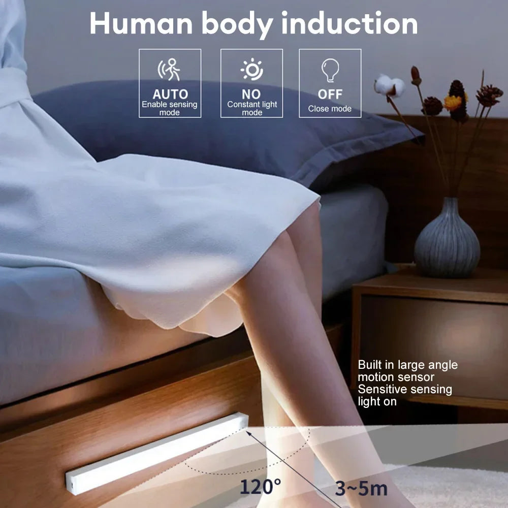Motion Sensor Rechargeable LED Light for Closet Cabinet Wardrobe, Wireless Under - Cabinet Night Light, 4/8/12/20 in (10/20/30/50 cm) - PhishStones Products