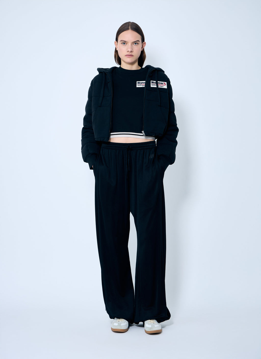 8 Moncler Palm Angels Women Cropped Logo T-Shirt
