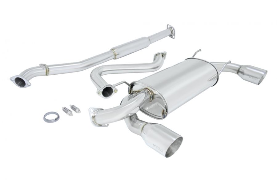 Megan Racing Exhaust System for Scion FR-S 2013-17 / Subaru BRZ 2013-17 / Toyota 86 2017-21 Dual 4" Burnt Ti Tips - MR-CBS-SFR12-SRT-R+MR-CBS-SFR12-M