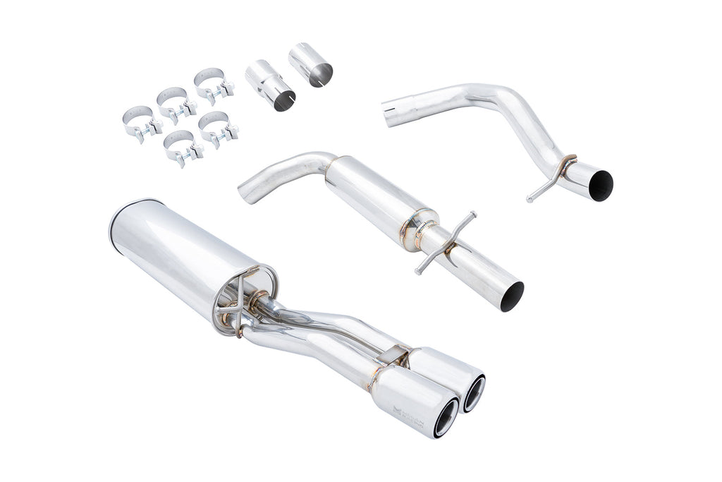 Megan Racing Cat-Back Exhaust System Dual Tip for 2003-2005 Volkswagen Jetta - 2.5" Tubing, 2.38" ID, Dual 3" Tips MR-CBS-VWJ03