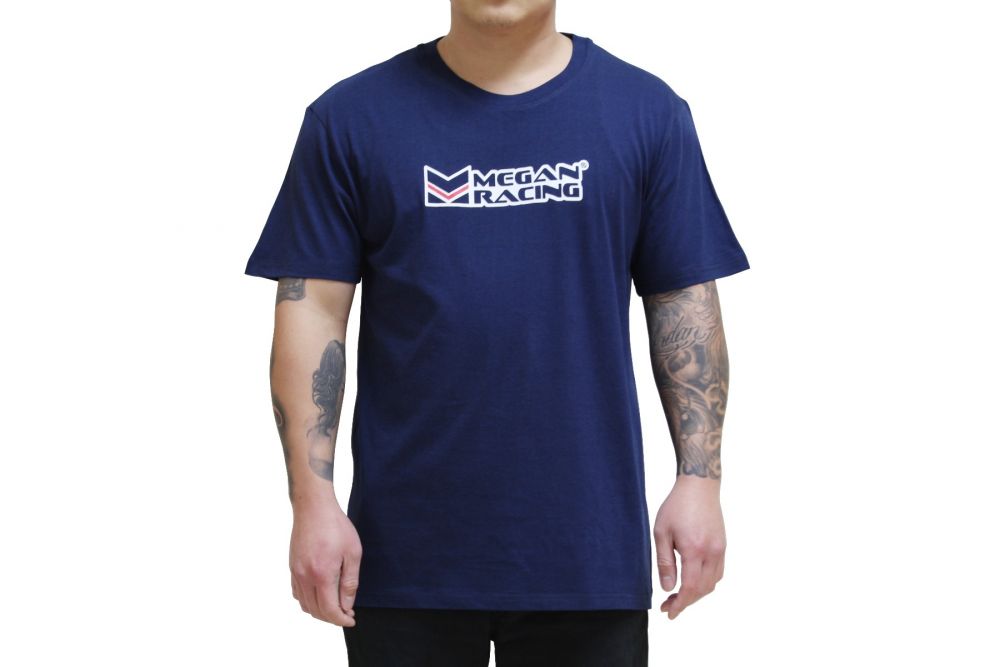 Megan Racing Logo T Shirt - 100% Cotton Blue MR-CL-BS-BL