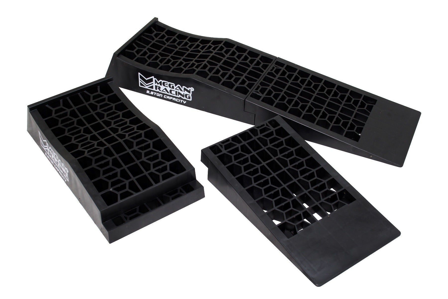 Megan Racing Low Profile Drive-On Ramps - Universal 65mm Raise, 5000lbs Load, Black MR-RAMP-01
