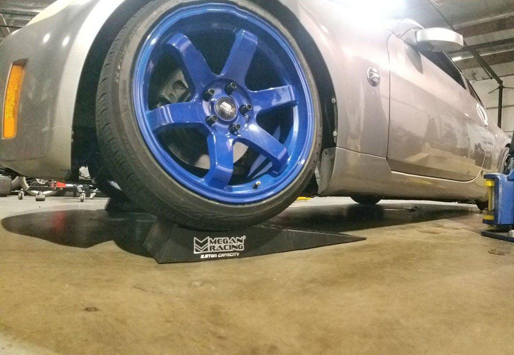 Megan Racing Low Profile Drive-On Ramps - Universal 65mm Raise, 5000lbs Load, Black MR-RAMP-01