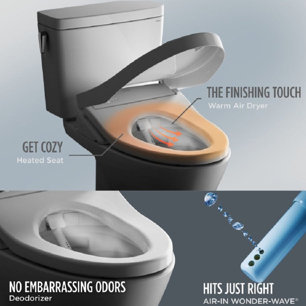 [MW7764726CSFG#01] TOTO Drake 1.6 GPF Elongated Chair Height Toilet With Washlet S7 Heated Bidet Seat And Night Light (SAK56817)