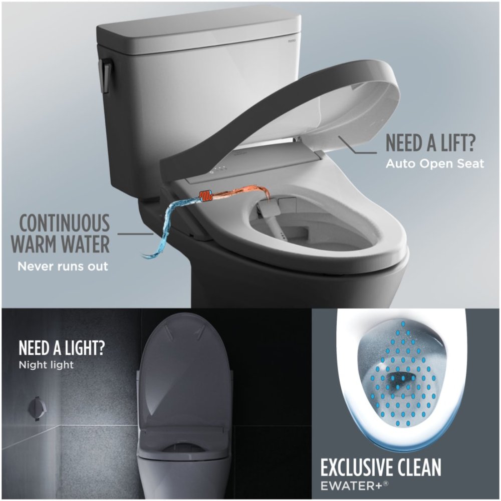 [MW7764736CEFGA.10#01] TOTO Drake Washlet S7A With 1.28 GPF Universal Height 10-Inch Rough-In Elongated Bidet Toilet (SAK35691)