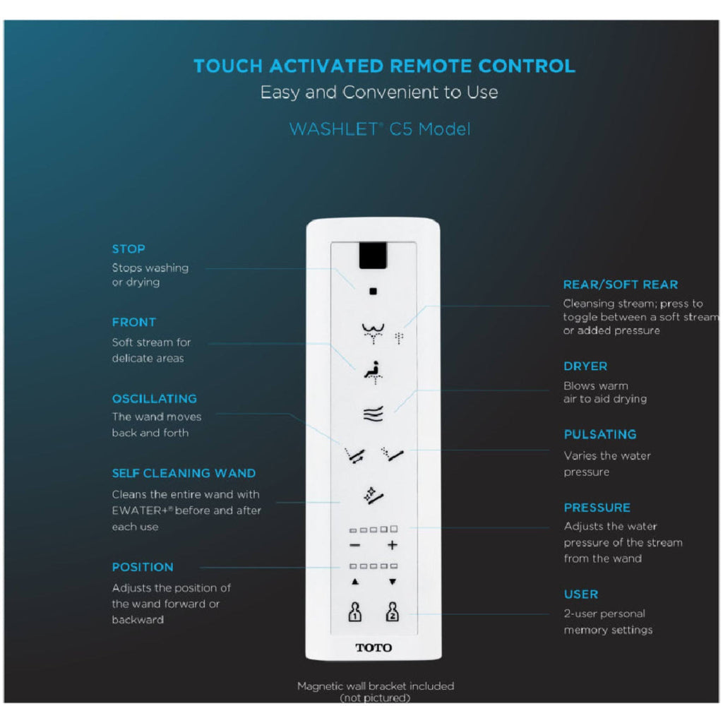 [MW7863084CEG#01] TOTO Drake C5 Bidet Seat With 1.28 GPF Elongated Toilet Left Hand Lever (SAK93542)