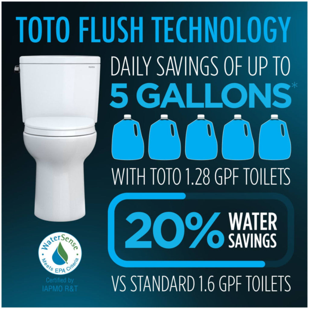 [MW7863084CEG#01] TOTO Drake C5 Bidet Seat With 1.28 GPF Elongated Toilet Left Hand Lever (SAK93542)