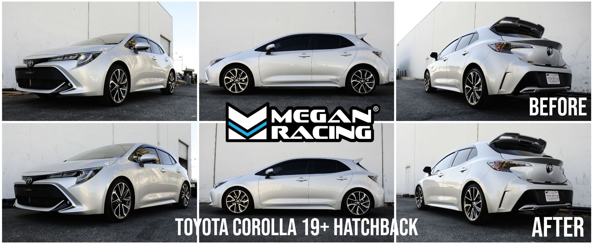 Megan Racing Lowering Springs Front & Rear for 2019+ Toyota Corolla Hatchback Drop: 36mm/35mm SAE 9254 Cold Wound Steel Powder Coated - MR-LS-TCO19H