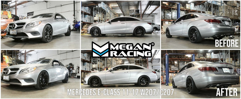 Megan Racing Coilover Damper Kit for Mercedes E-Class 2011-2017 W207/C207 - Monotube, 30-click Damping, Full Length Adjustability MR-CDK-W207-EU
