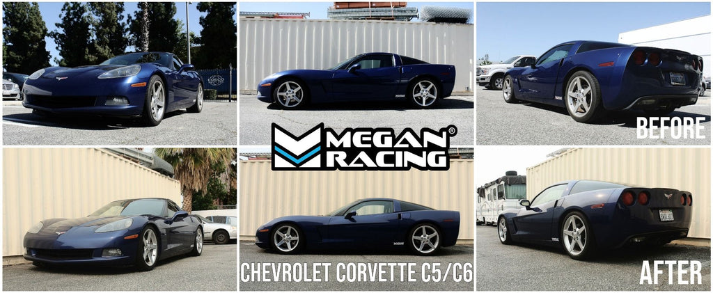 Megan Racing Coilover Kit Track Series for Chevrolet Corvette C5/C6 1997-2013 - 10kgf/mm Front/12kgf/mm Rear - MR-CDK-CCVT97-TS
