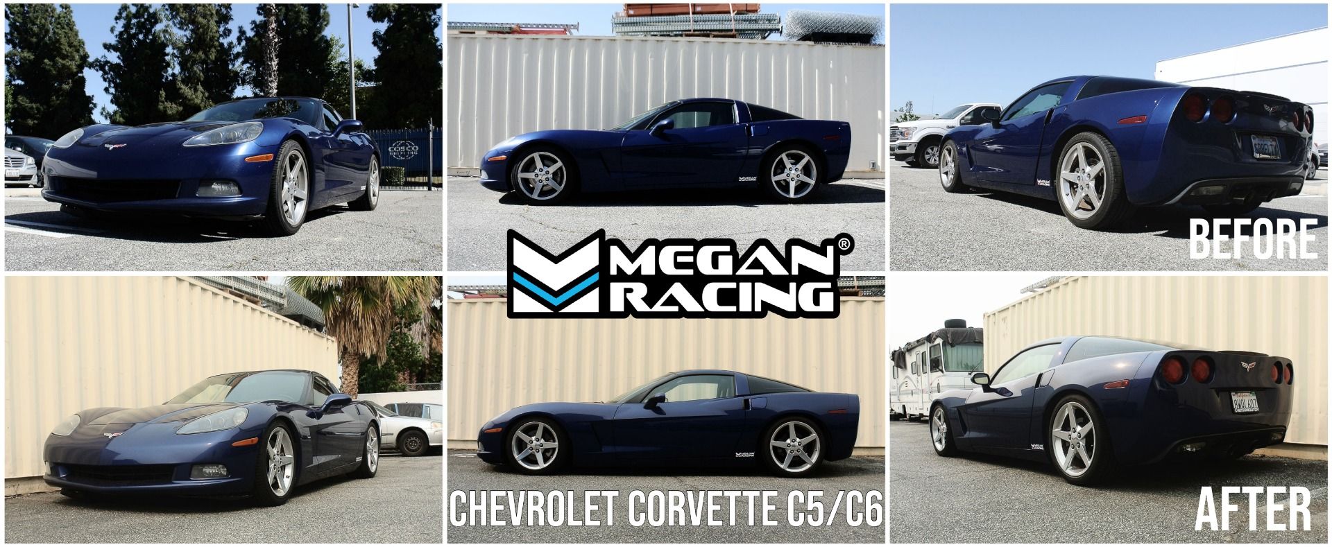 Megan Racing Coilover Kit Track Series for Chevrolet Corvette C5/C6 1997-2013 - 10kgf/mm Front/12kgf/mm Rear - MR-CDK-CCVT97-TS