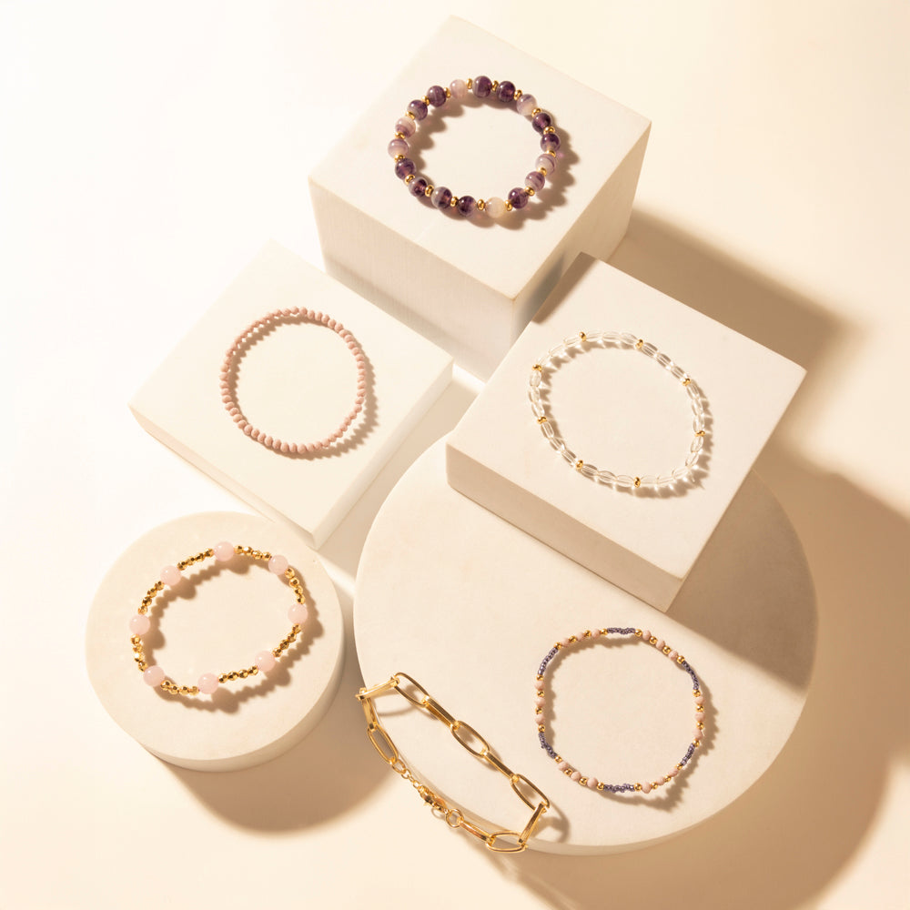 Myra Amethyst Trail Stack Bracelet in Desert Orchid - PhishStones Products