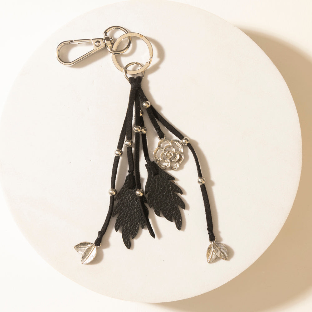 Myra Blackthorn Tassel Keychain in Velvet Black - PhishStones Products