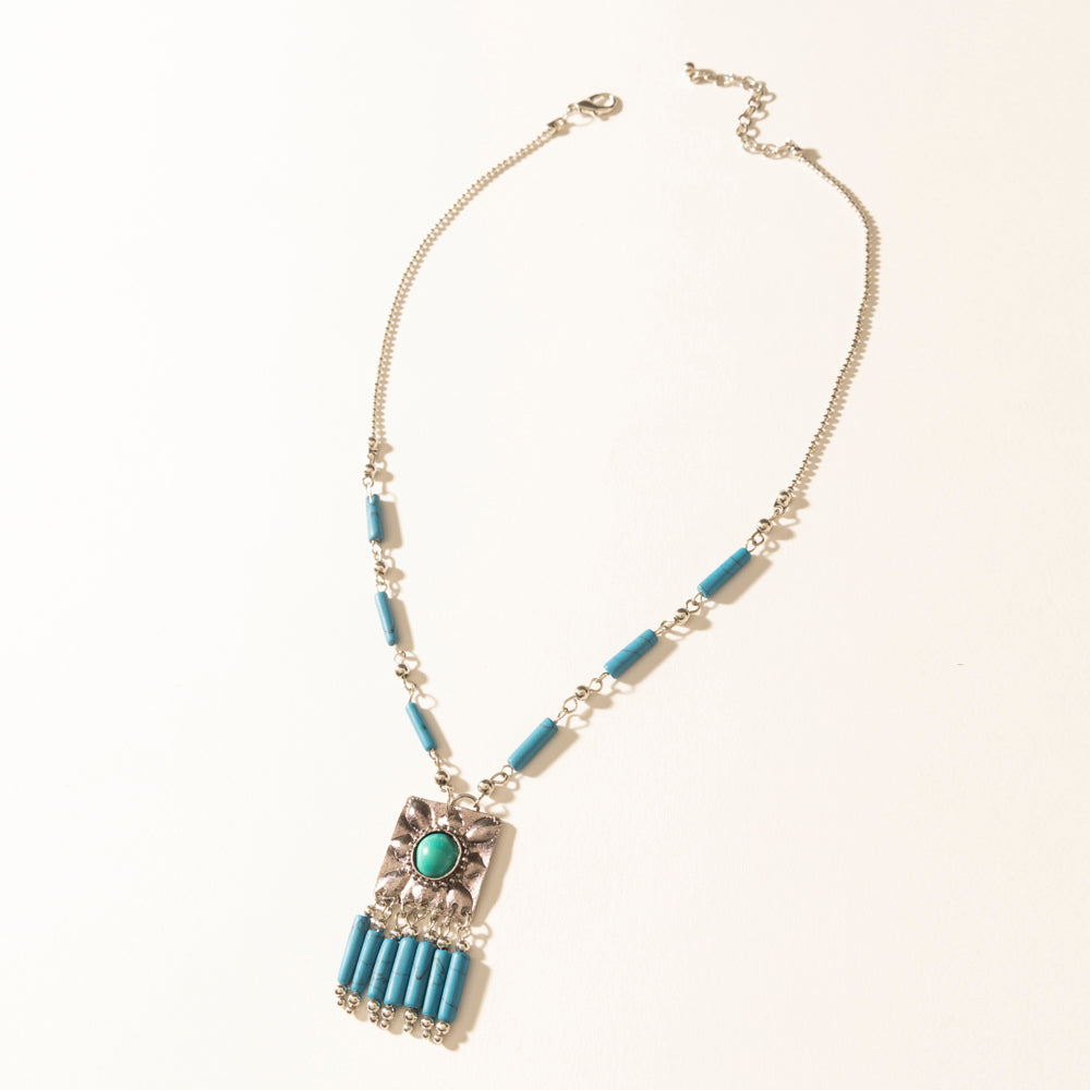 Myra Blue Coyote Necklace in Turquoise Charm - PhishStones Products