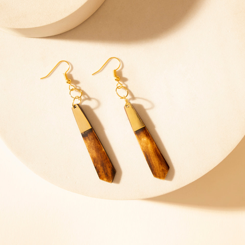 Myra Brindle Trail Drop Earrings in Smoke Tan - PhishStones Products