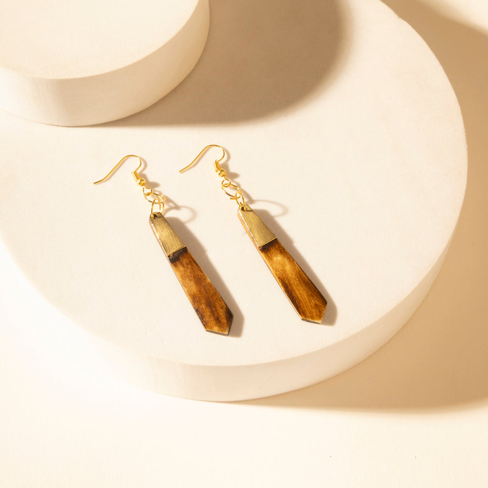 Myra Brindle Trail Drop Earrings in Smoke Tan - PhishStones Products