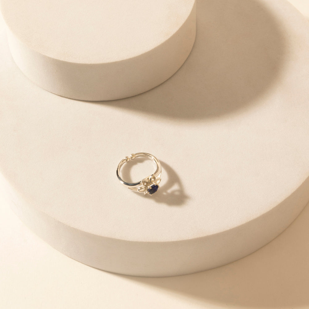 Myra Canyon Dew Sterling Silver Ring in Starlit Navy - PhishStones Products
