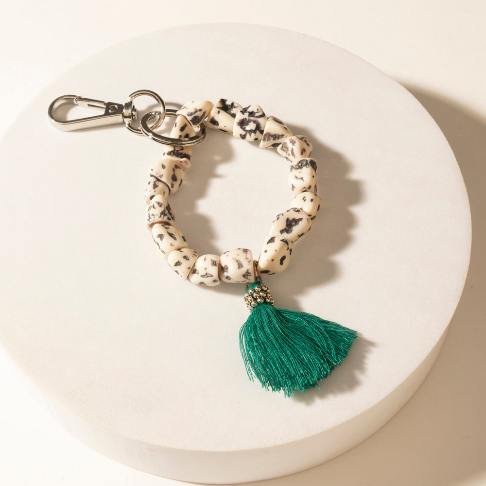 Myra Canyon Storm Tassel Keychain in Speckled Dust - PhishStones Products